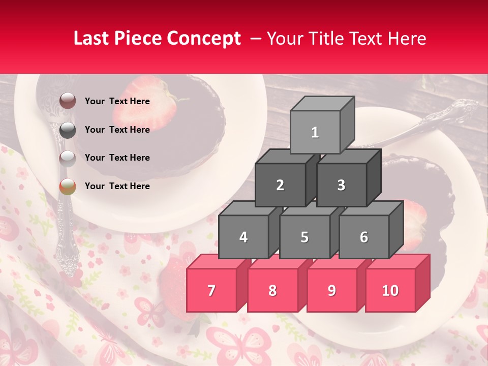 Two Plates Of Desserts With Chocolate Frosting And Strawberries PowerPoint Template