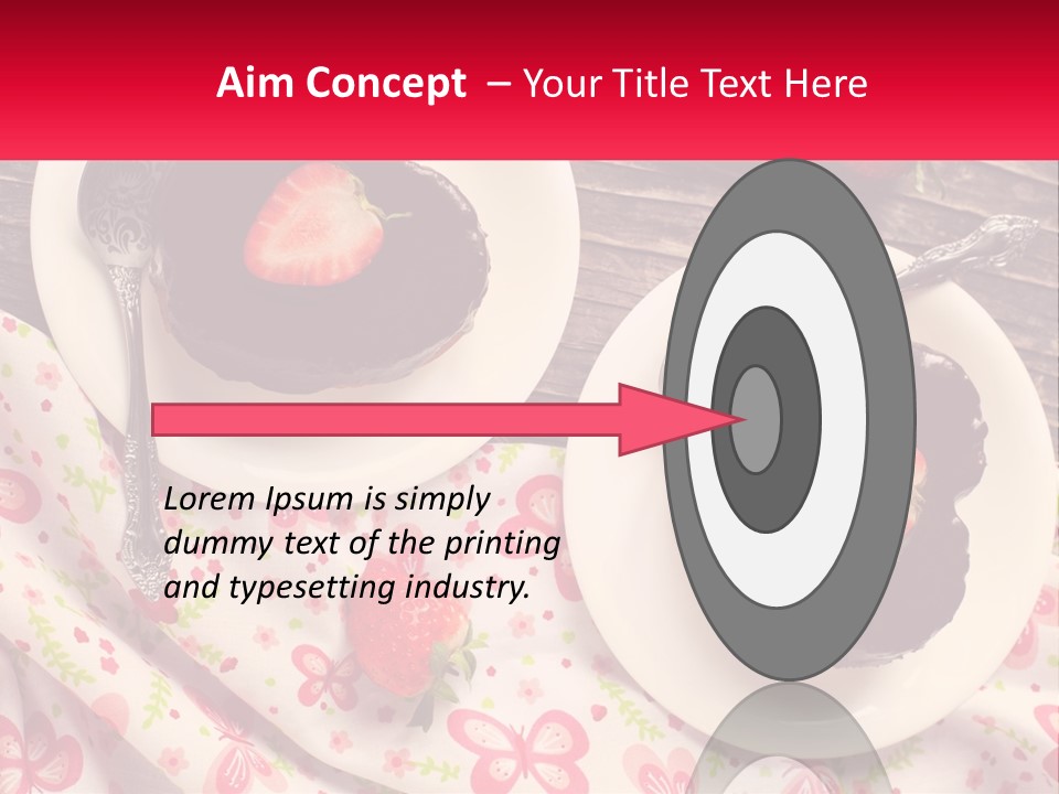 Two Plates Of Desserts With Chocolate Frosting And Strawberries PowerPoint Template