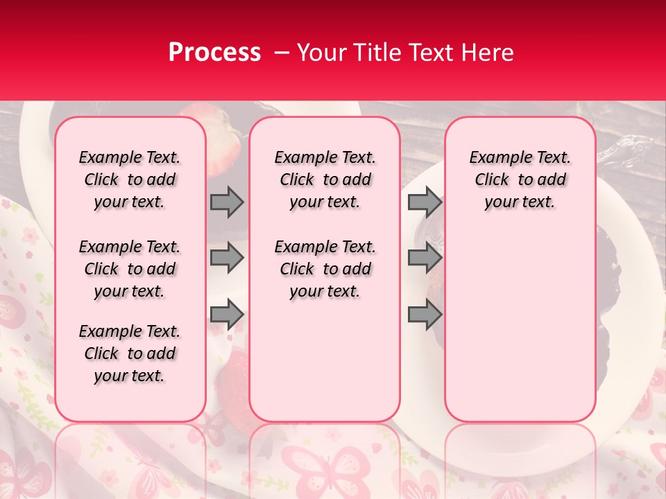 Two Plates Of Desserts With Chocolate Frosting And Strawberries PowerPoint Template