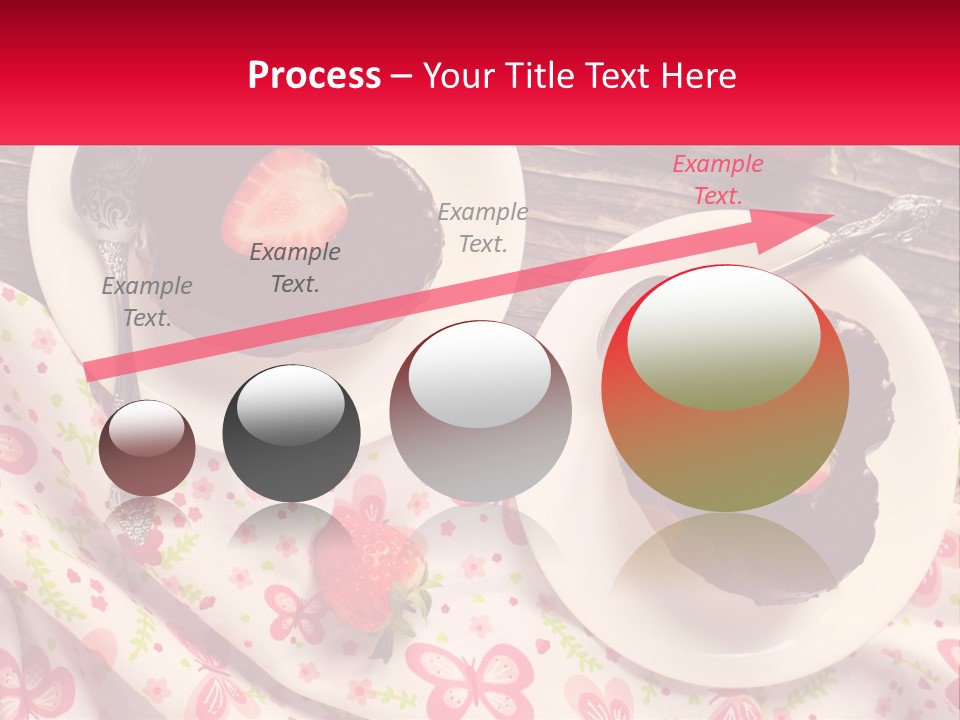 Two Plates Of Desserts With Chocolate Frosting And Strawberries PowerPoint Template