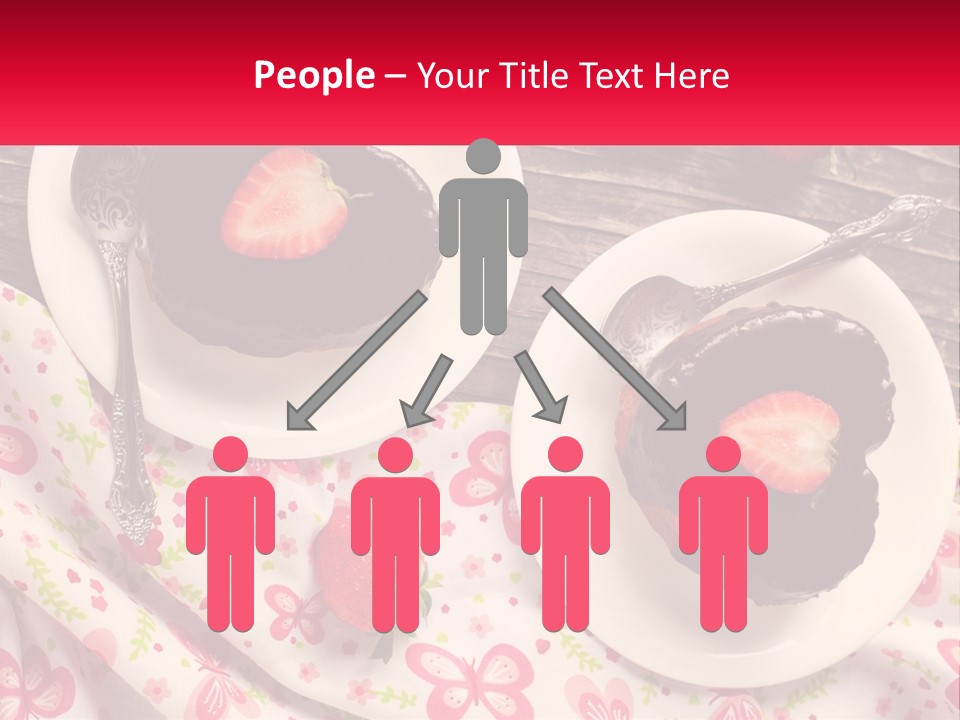 Two Plates Of Desserts With Chocolate Frosting And Strawberries PowerPoint Template