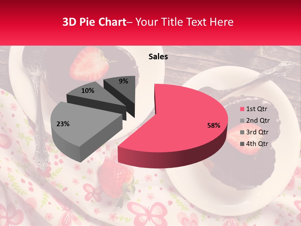 Two Plates Of Desserts With Chocolate Frosting And Strawberries PowerPoint Template