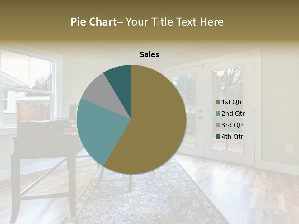 A Living Room With A Piano And A Chair PowerPoint Template