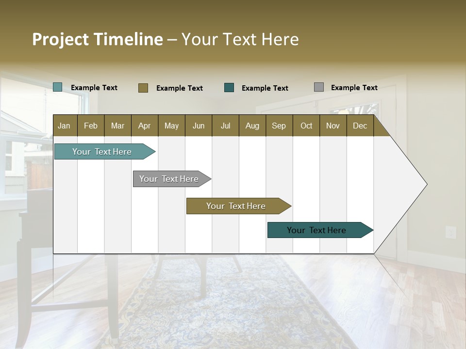 A Living Room With A Piano And A Chair PowerPoint Template