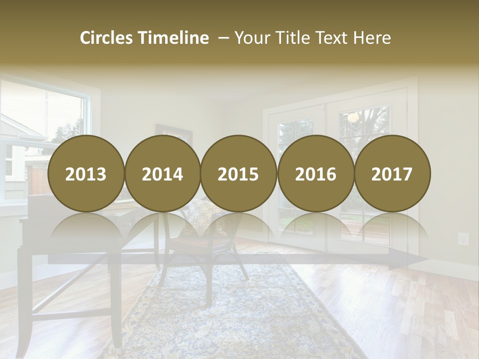 A Living Room With A Piano And A Chair PowerPoint Template