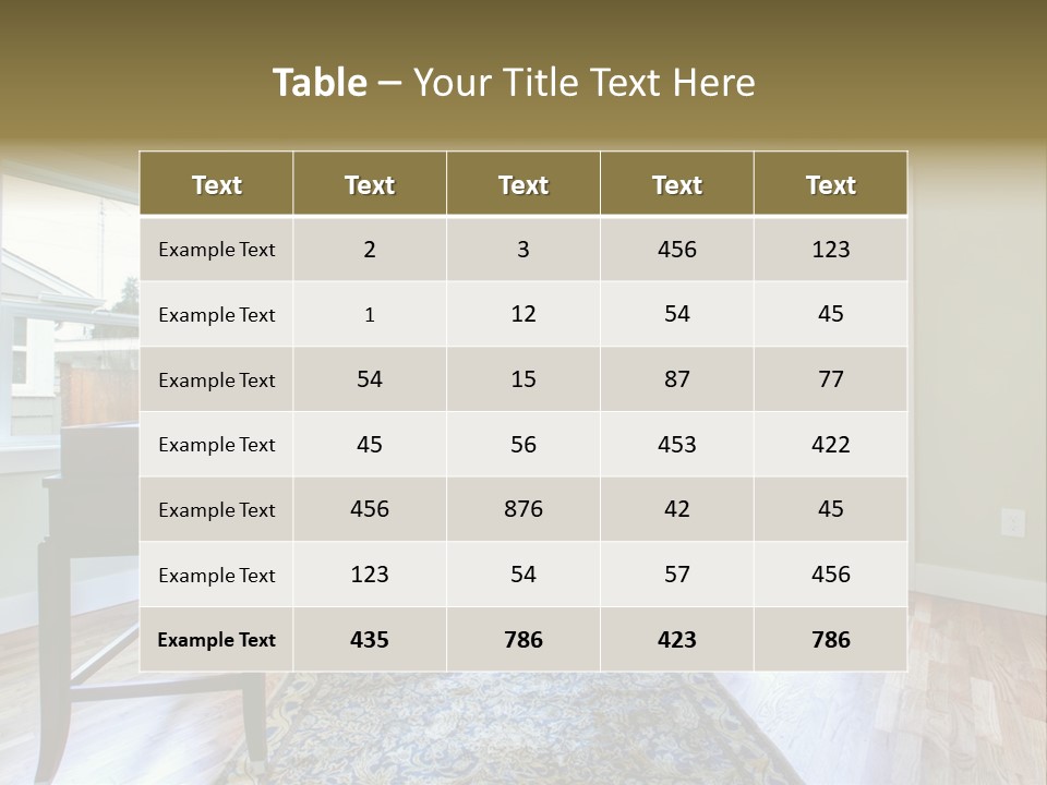 A Living Room With A Piano And A Chair PowerPoint Template