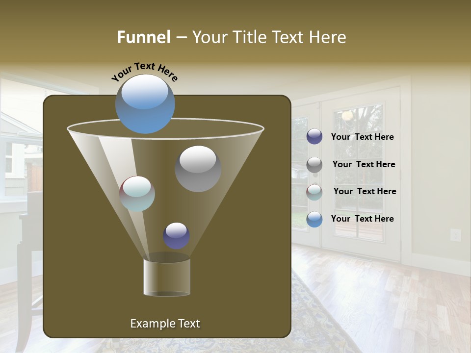 A Living Room With A Piano And A Chair PowerPoint Template