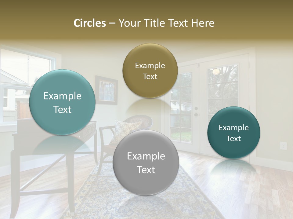 A Living Room With A Piano And A Chair PowerPoint Template