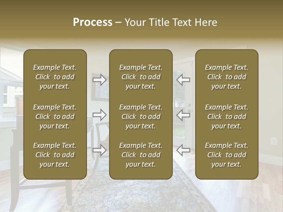 A Living Room With A Piano And A Chair PowerPoint Template