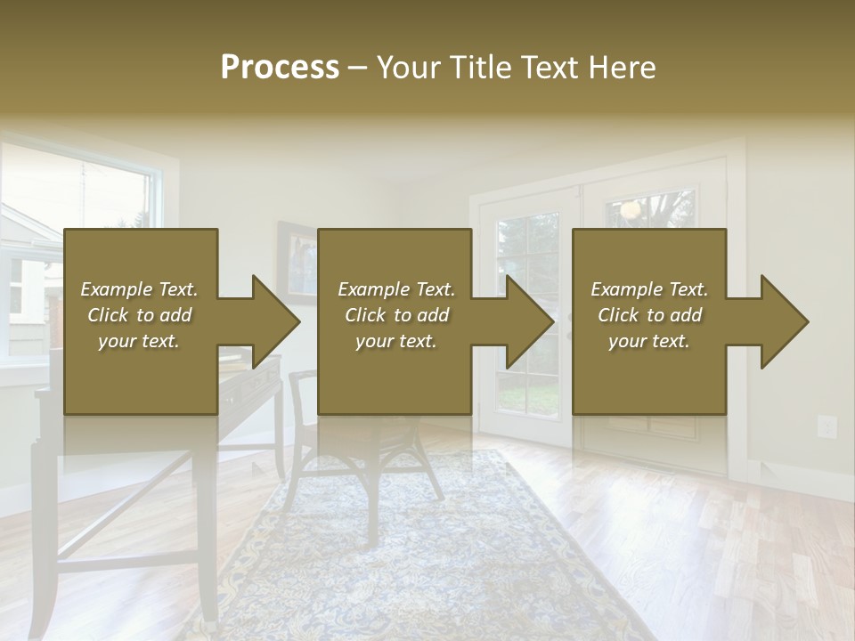 A Living Room With A Piano And A Chair PowerPoint Template