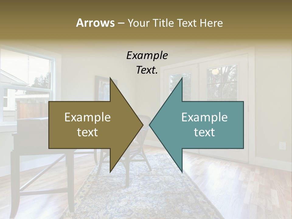 A Living Room With A Piano And A Chair PowerPoint Template