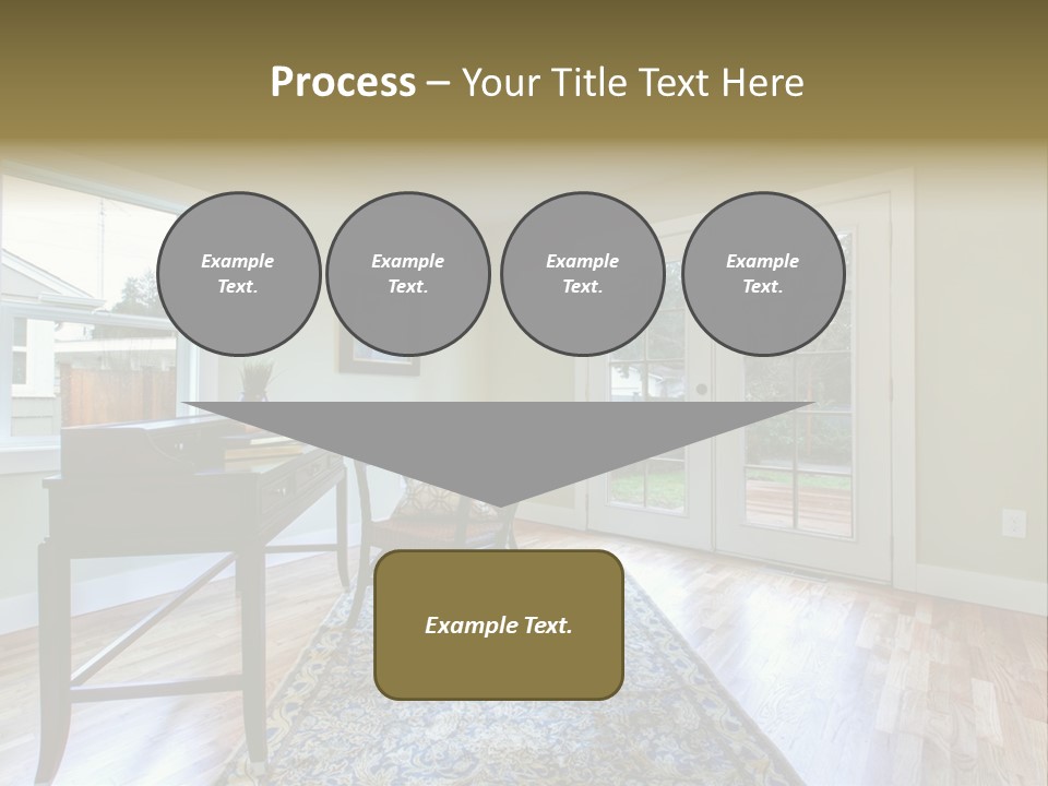 A Living Room With A Piano And A Chair PowerPoint Template