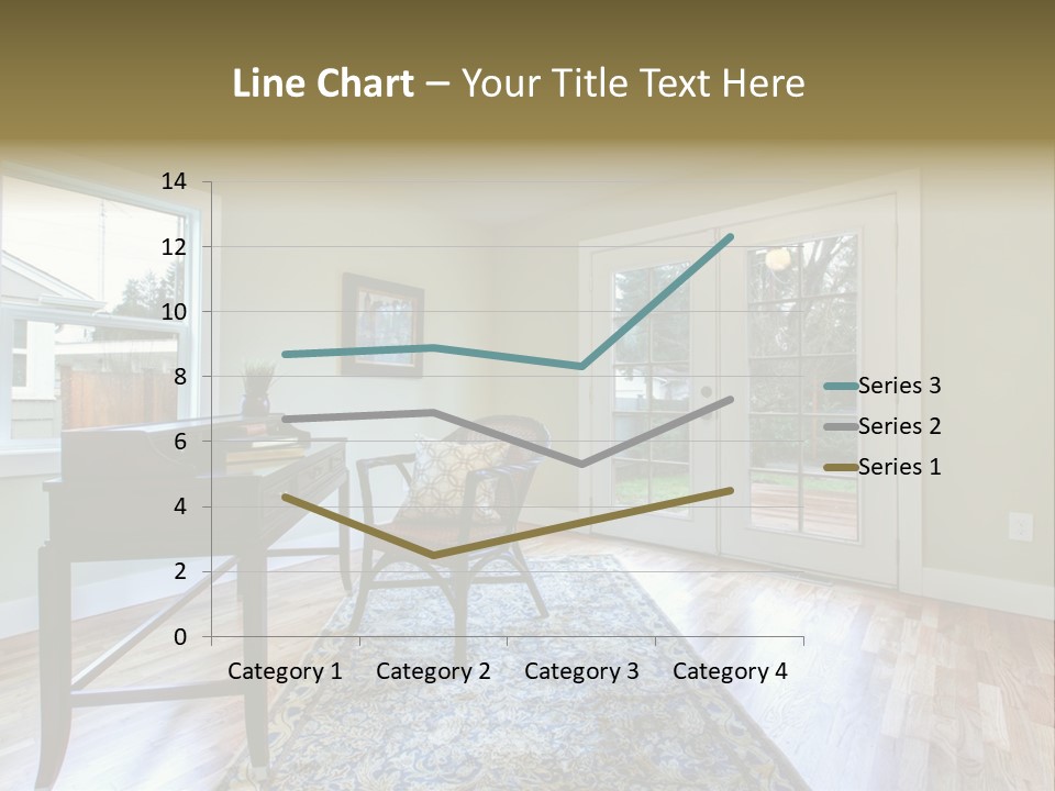 A Living Room With A Piano And A Chair PowerPoint Template