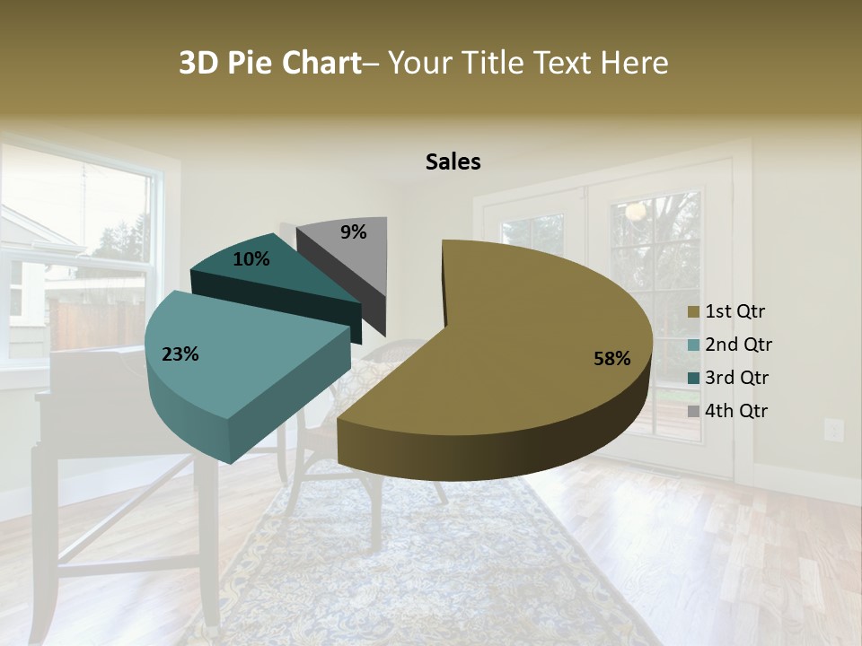 A Living Room With A Piano And A Chair PowerPoint Template