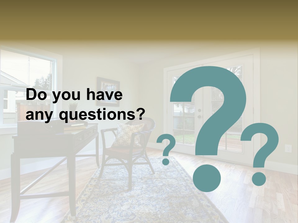 A Living Room With A Piano And A Chair PowerPoint Template