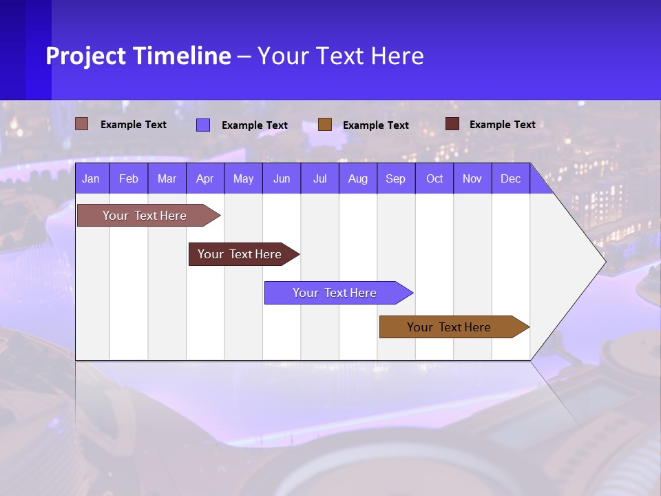 A Model Of A City At Night With A Fountain PowerPoint Template