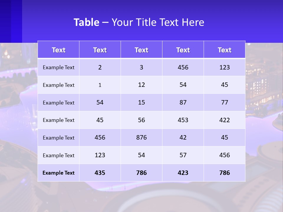 A Model Of A City At Night With A Fountain PowerPoint Template
