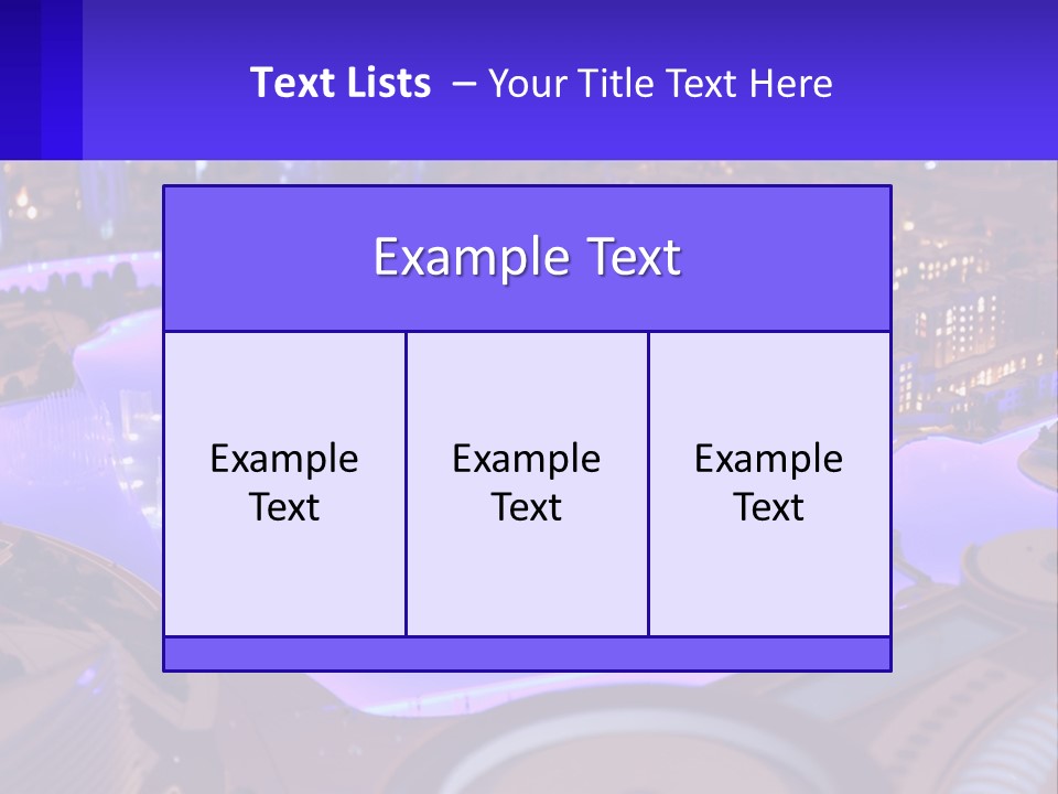 A Model Of A City At Night With A Fountain PowerPoint Template