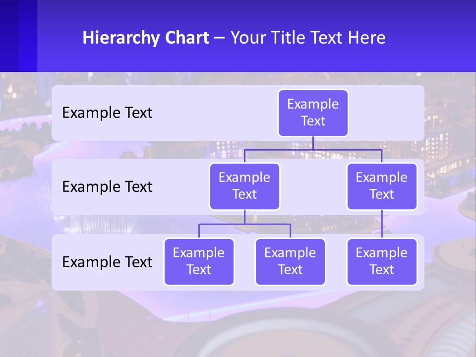 A Model Of A City At Night With A Fountain PowerPoint Template