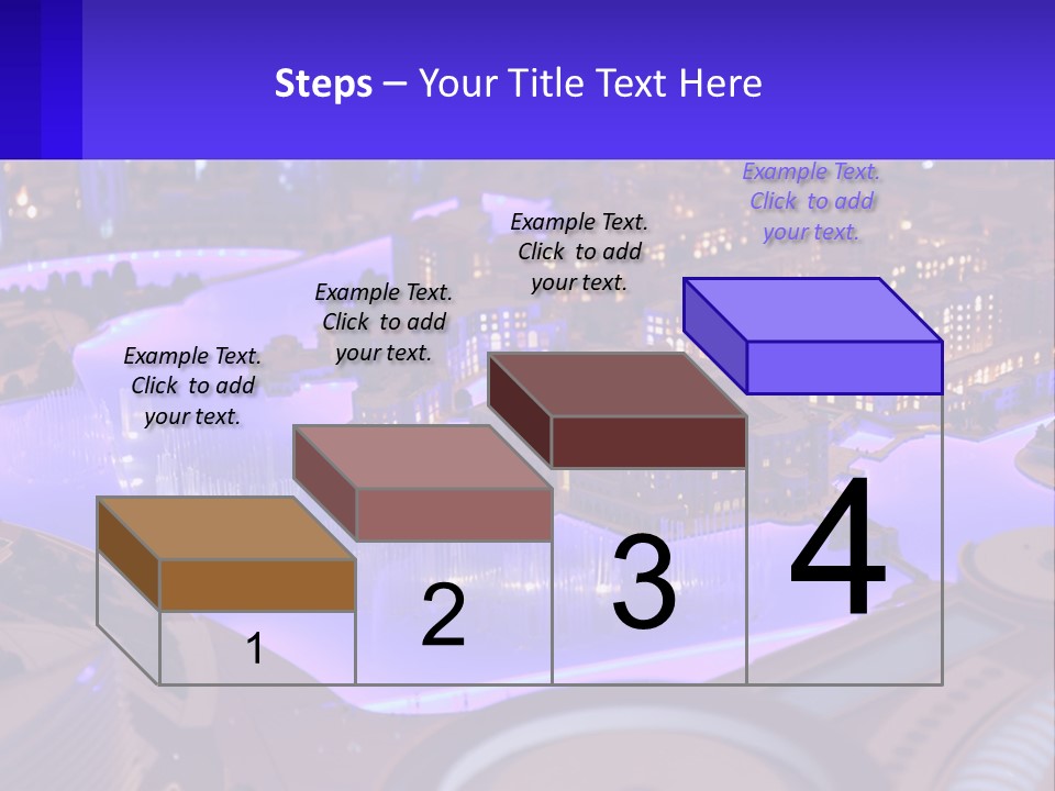 A Model Of A City At Night With A Fountain PowerPoint Template