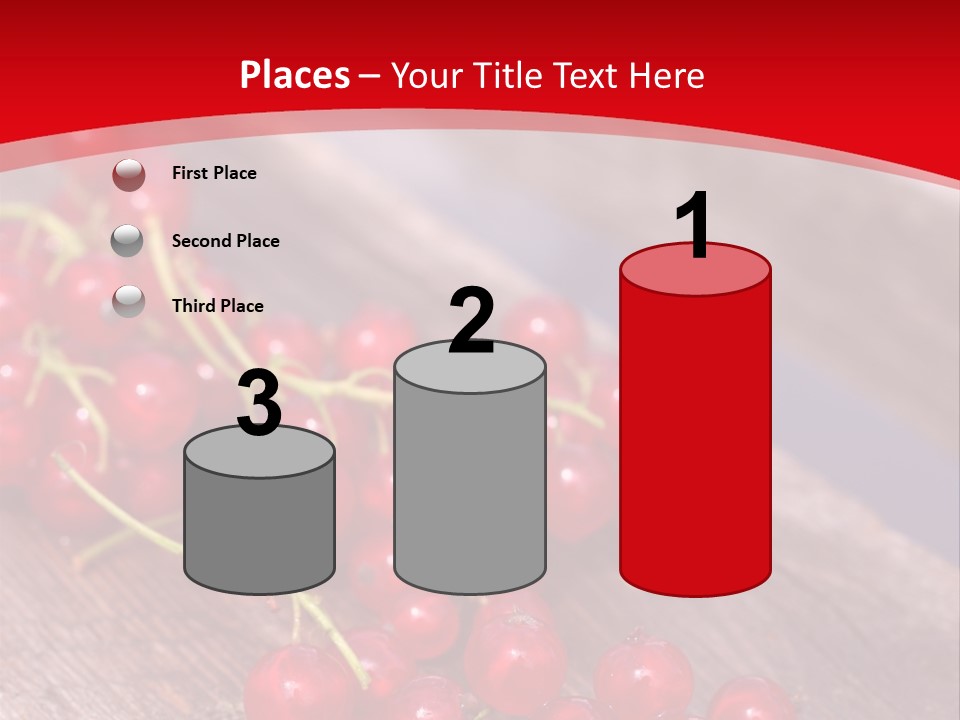 A Bunch Of Red Berries Sitting On Top Of A Wooden Table PowerPoint Template