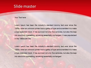 A Bunch Of Red Berries Sitting On Top Of A Wooden Table PowerPoint Template
