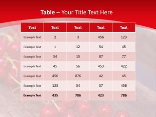 A Bunch Of Red Berries Sitting On Top Of A Wooden Table PowerPoint Template