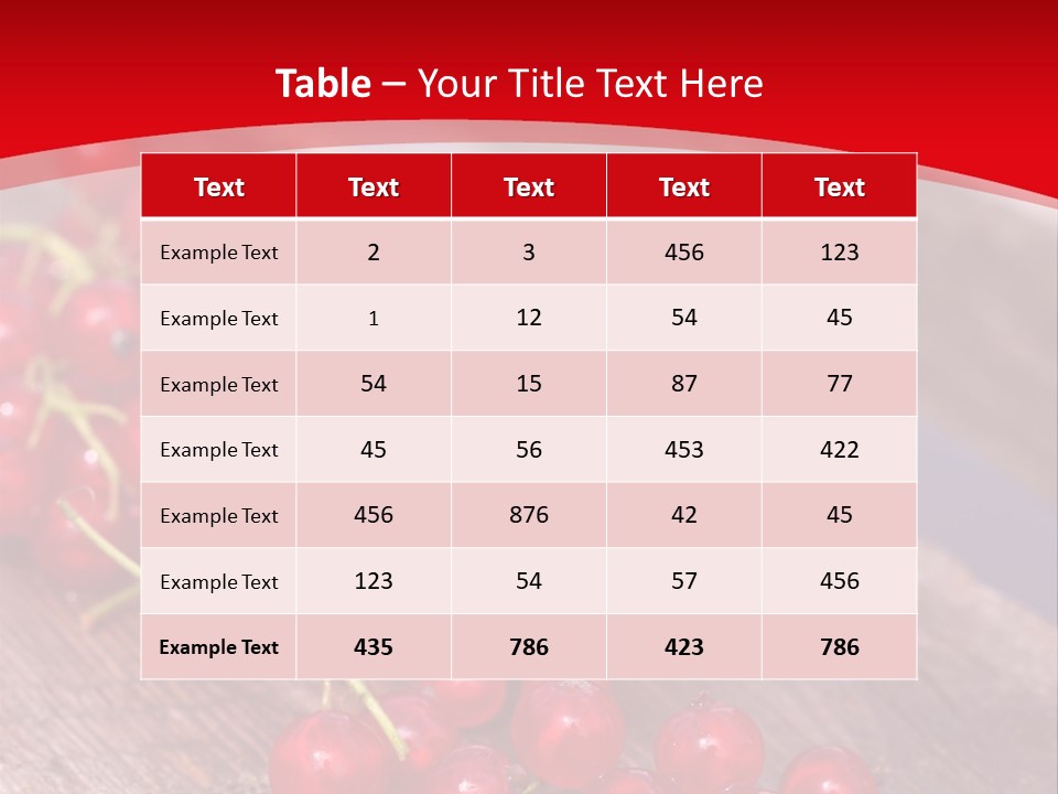 A Bunch Of Red Berries Sitting On Top Of A Wooden Table PowerPoint Template