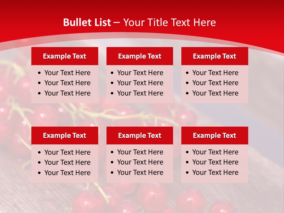 A Bunch Of Red Berries Sitting On Top Of A Wooden Table PowerPoint Template