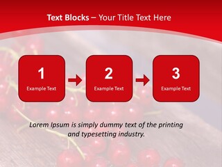 A Bunch Of Red Berries Sitting On Top Of A Wooden Table PowerPoint Template