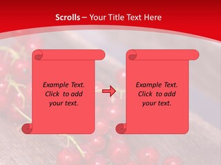 A Bunch Of Red Berries Sitting On Top Of A Wooden Table PowerPoint Template