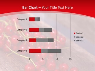 A Bunch Of Red Berries Sitting On Top Of A Wooden Table PowerPoint Template