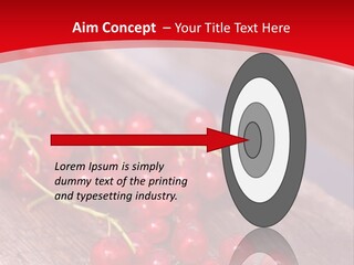 A Bunch Of Red Berries Sitting On Top Of A Wooden Table PowerPoint Template