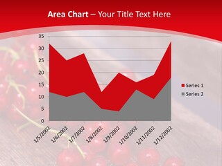 A Bunch Of Red Berries Sitting On Top Of A Wooden Table PowerPoint Template
