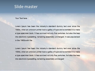 A Solar Panel With The Sun Shining Through The Clouds PowerPoint Template