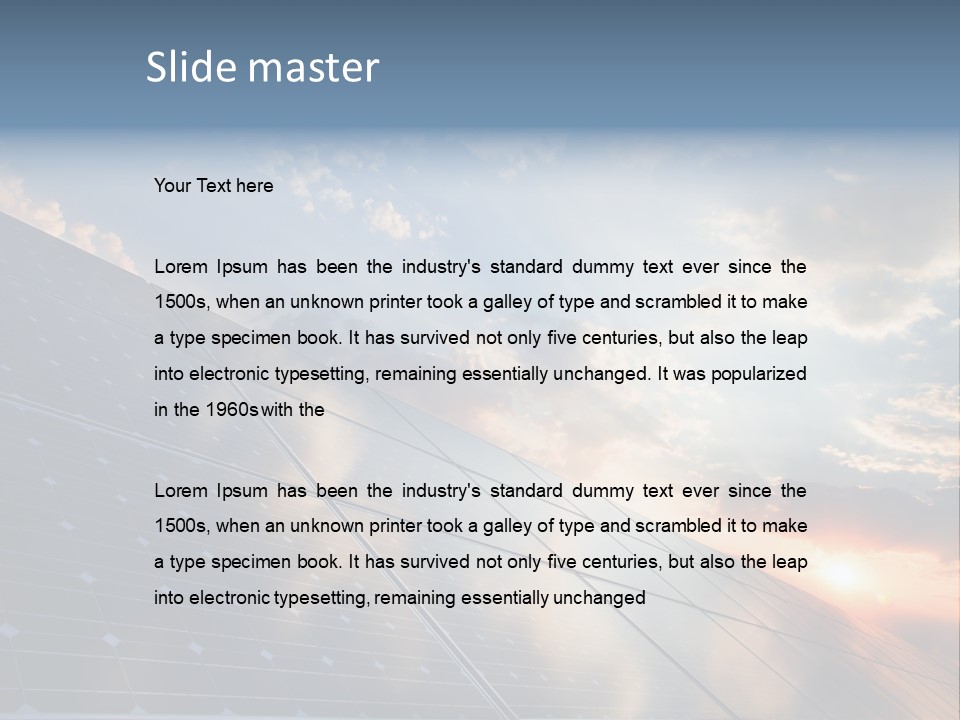 A Solar Panel With The Sun Shining Through The Clouds PowerPoint Template
