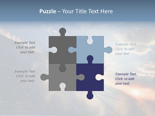 A Solar Panel With The Sun Shining Through The Clouds PowerPoint Template