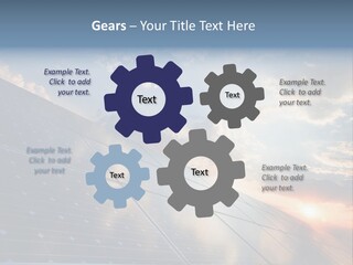 A Solar Panel With The Sun Shining Through The Clouds PowerPoint Template