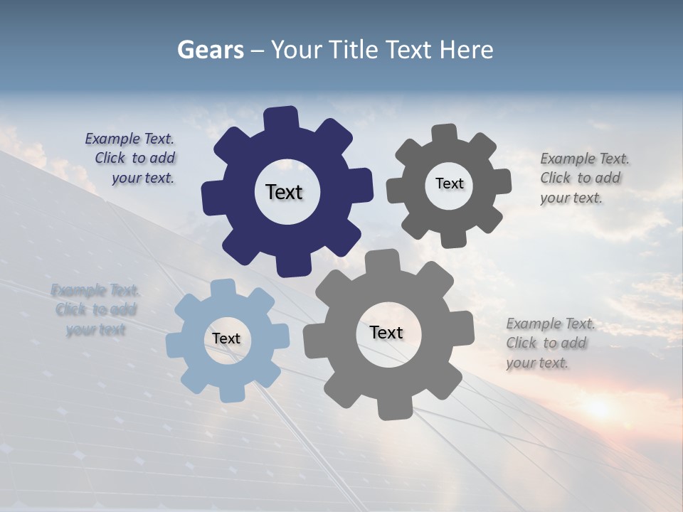 A Solar Panel With The Sun Shining Through The Clouds PowerPoint Template