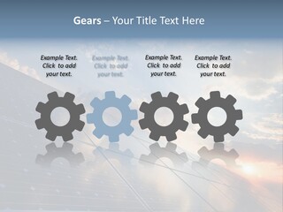 A Solar Panel With The Sun Shining Through The Clouds PowerPoint Template
