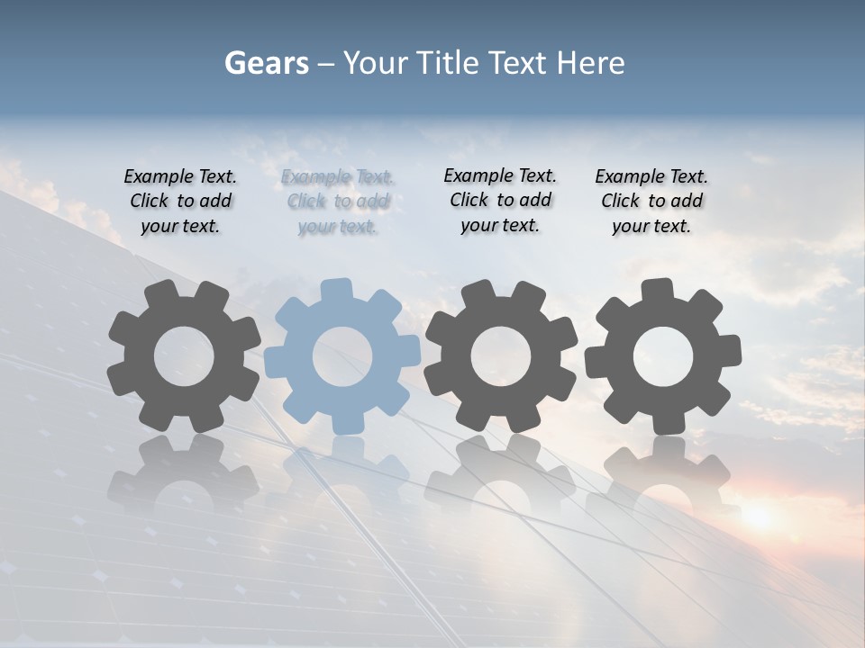 A Solar Panel With The Sun Shining Through The Clouds PowerPoint Template