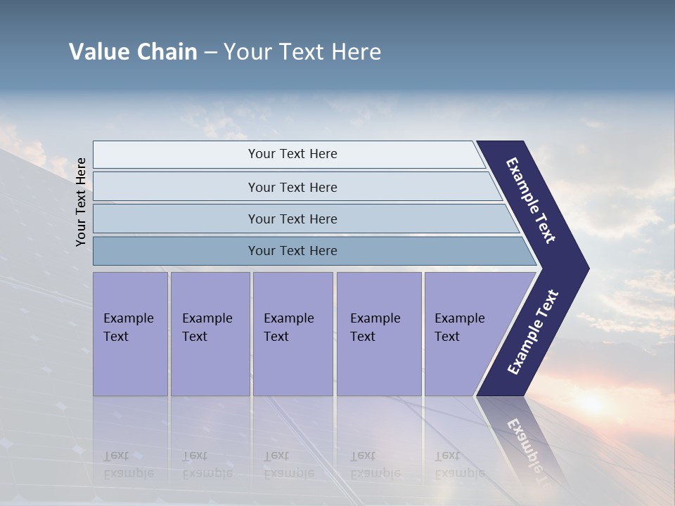 A Solar Panel With The Sun Shining Through The Clouds PowerPoint Template