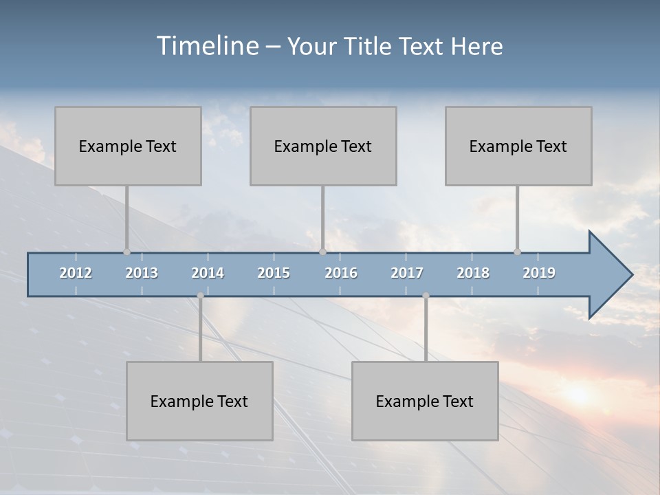 A Solar Panel With The Sun Shining Through The Clouds PowerPoint Template