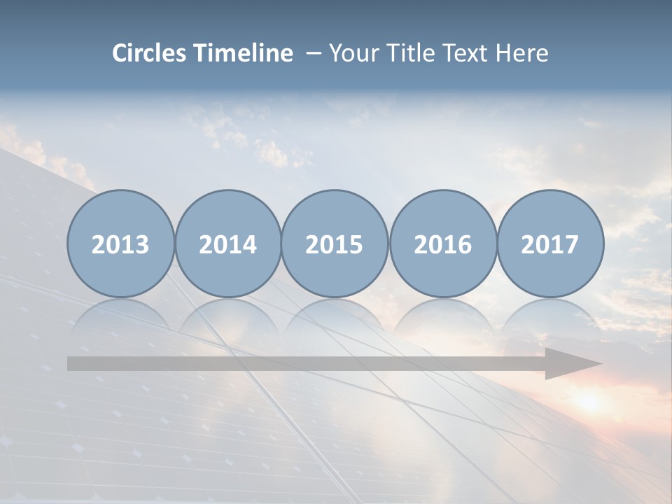 A Solar Panel With The Sun Shining Through The Clouds PowerPoint Template