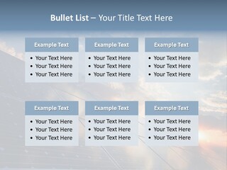 A Solar Panel With The Sun Shining Through The Clouds PowerPoint Template