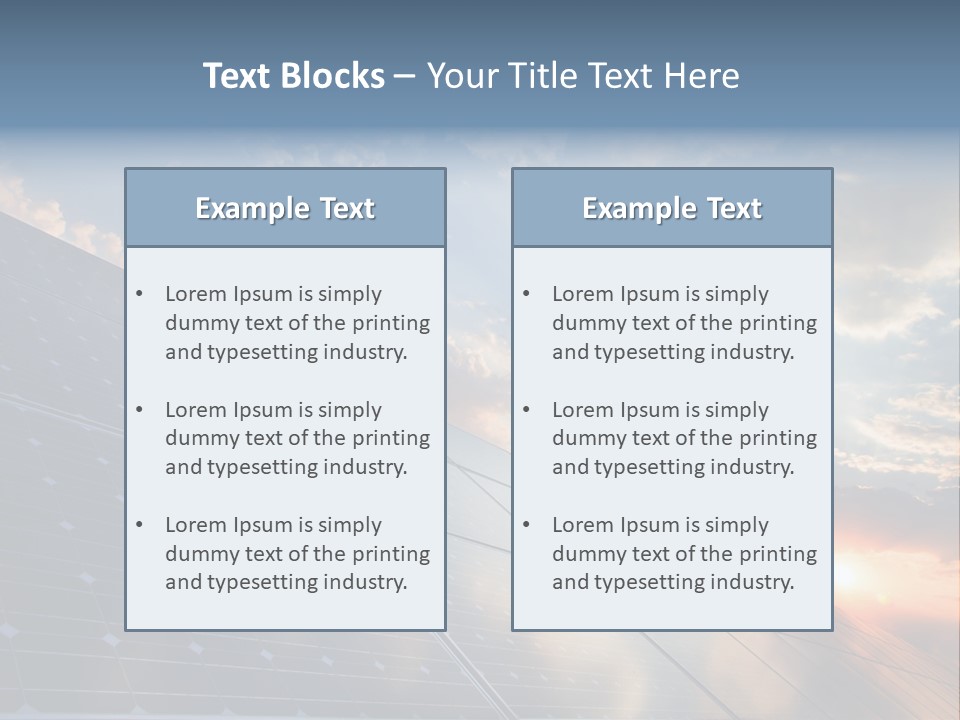 A Solar Panel With The Sun Shining Through The Clouds PowerPoint Template
