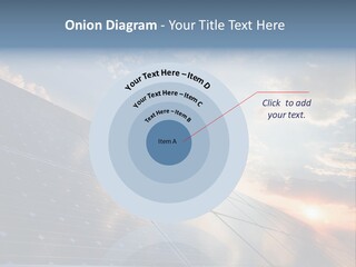 A Solar Panel With The Sun Shining Through The Clouds PowerPoint Template