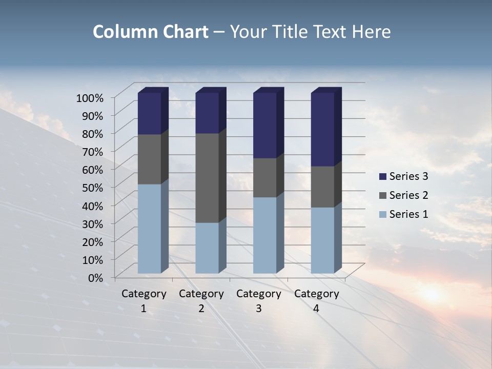 A Solar Panel With The Sun Shining Through The Clouds PowerPoint Template