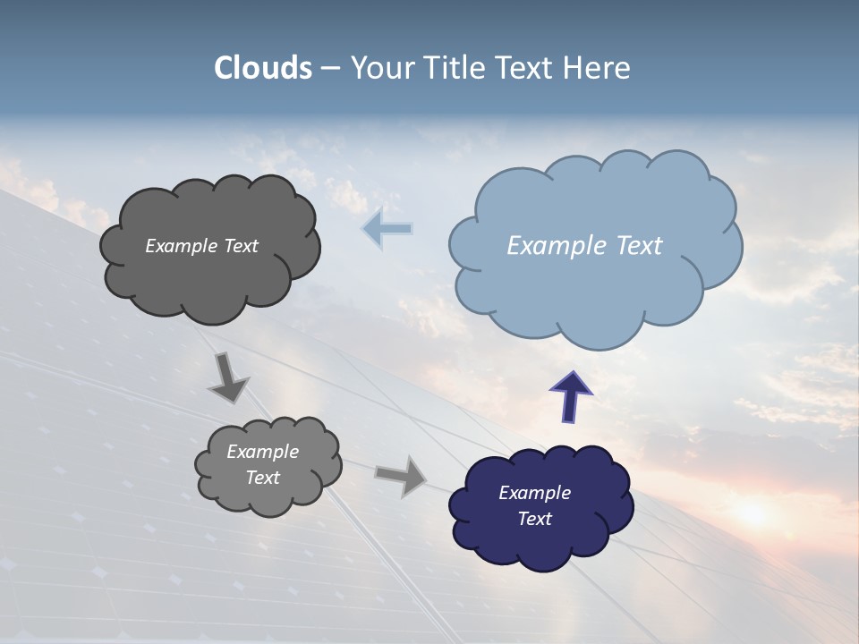 A Solar Panel With The Sun Shining Through The Clouds PowerPoint Template