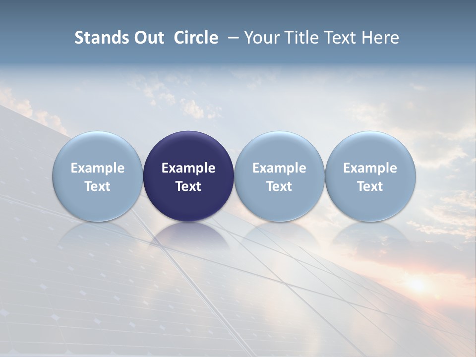 A Solar Panel With The Sun Shining Through The Clouds PowerPoint Template